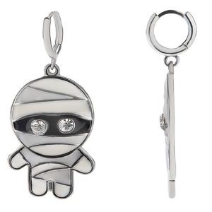 Halloween Spooky Mummy Earrings Stone Detailed NWT!